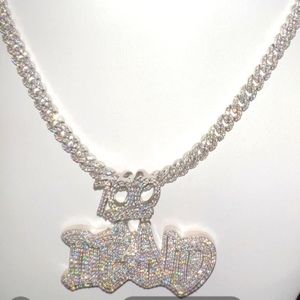 Moissanite ice out letter pendant